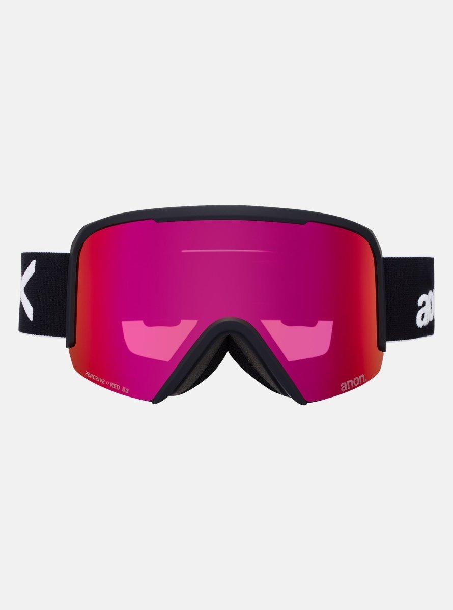 Anon Nesa Goggles & Spare Lens - Black / Perceive Sunny Red Lens - Elevation107