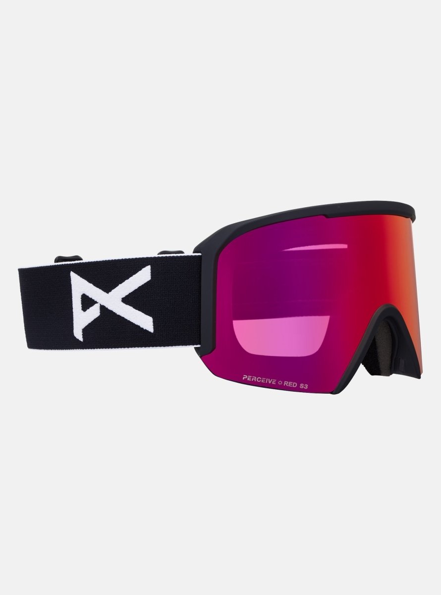 Anon Nesa Goggles & Spare Lens - Black / Perceive Sunny Red Lens - Low Bridge Fit - Elevation107