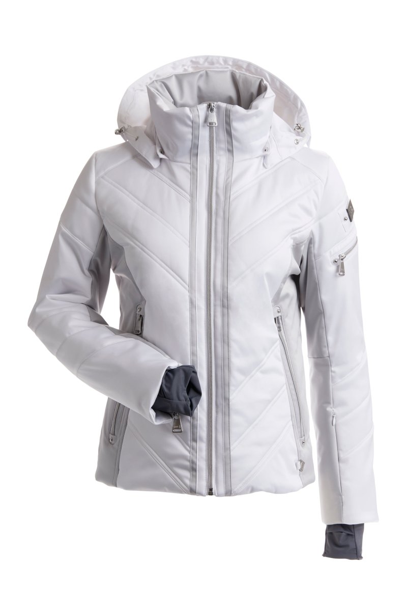 Nils St Anton Faux Fur Jacket Womens 2025 White / Silver - Elevation107