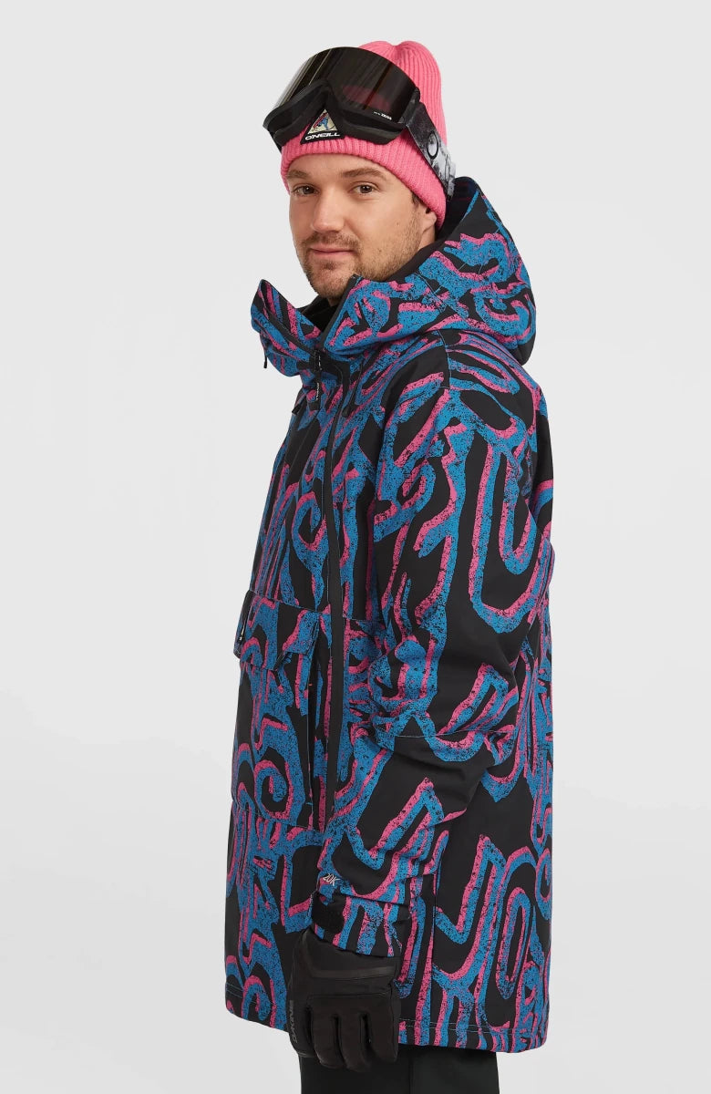 O'Neill Play Asymmetric Snow Jacket Mens 2026 Ocean Pink Legacy - Elevation107