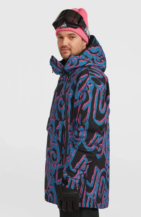 O'Neill Play Asymmetric Snow Jacket Mens 2026 Ocean Pink Legacy - Elevation107