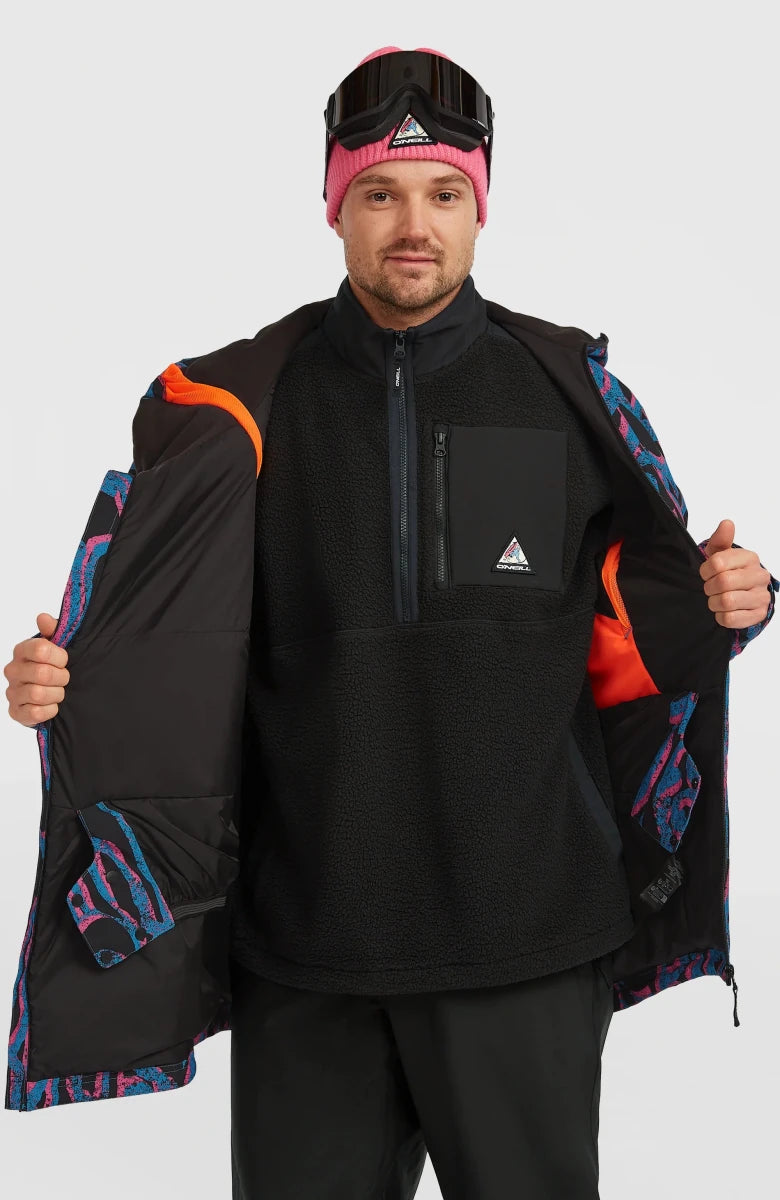 O'Neill Play Asymmetric Snow Jacket Mens 2026 Ocean Pink Legacy - Elevation107