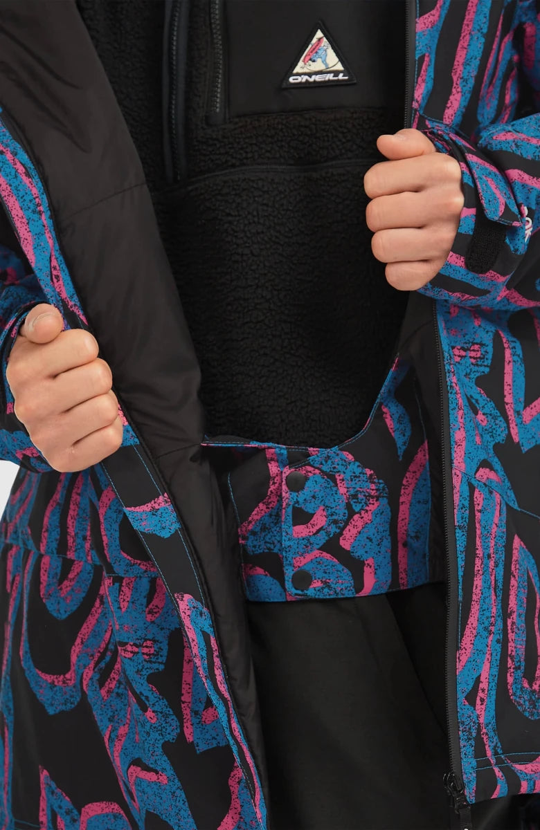 O'Neill Play Asymmetric Snow Jacket Mens 2026 Ocean Pink Legacy - Elevation107