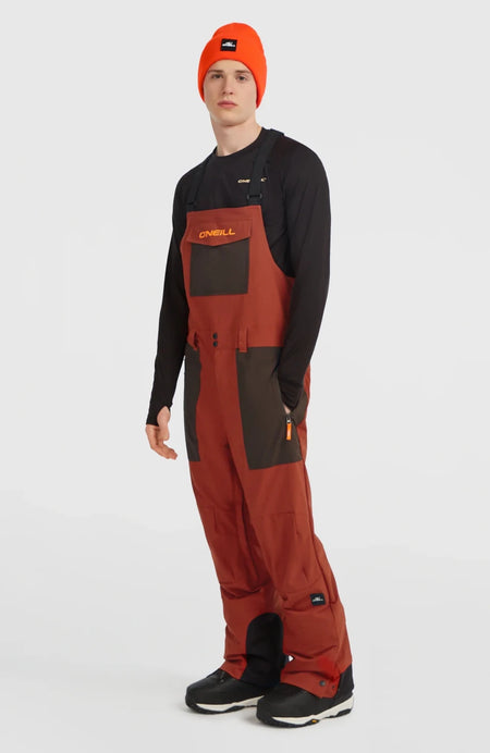 O'Neill Peak Bib Pants Mens 2026 Bonfire Colour Block - Elevation107