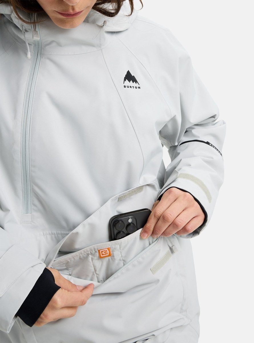 Burton Women's Reserve 2L Relaxed Anorak Jacket 2026 Grey Cloud - Elevation107