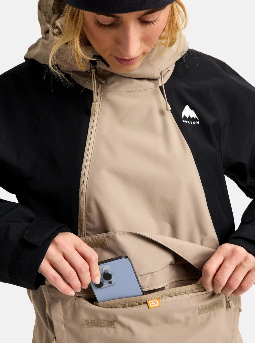 Burton Women's Reserve 2L Relaxed Anorak Jacket 2026 Summit Taupe / Black - Elevation107