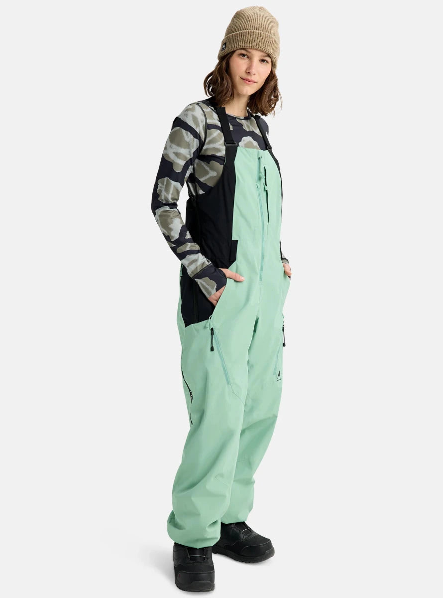 Burton Women's Reserve 2L Bib Pants 2026 Soft Sage / Black - Elevation107