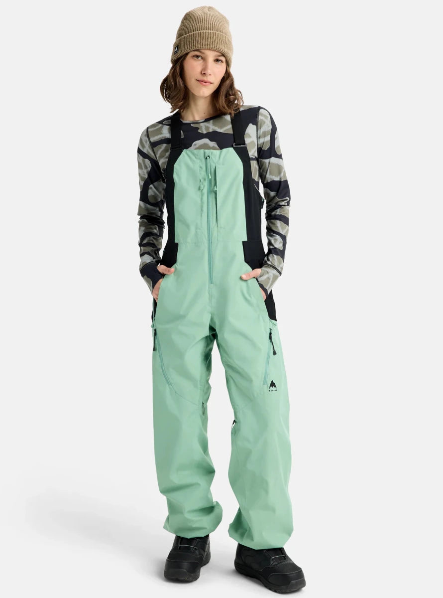 Burton Women's Reserve 2L Bib Pants 2026 Soft Sage / Black - Elevation107