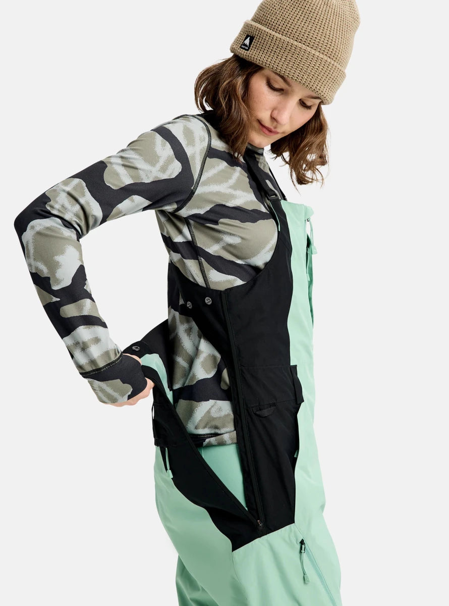 Burton Women's Reserve 2L Bib Pants 2026 Soft Sage / Black - Elevation107