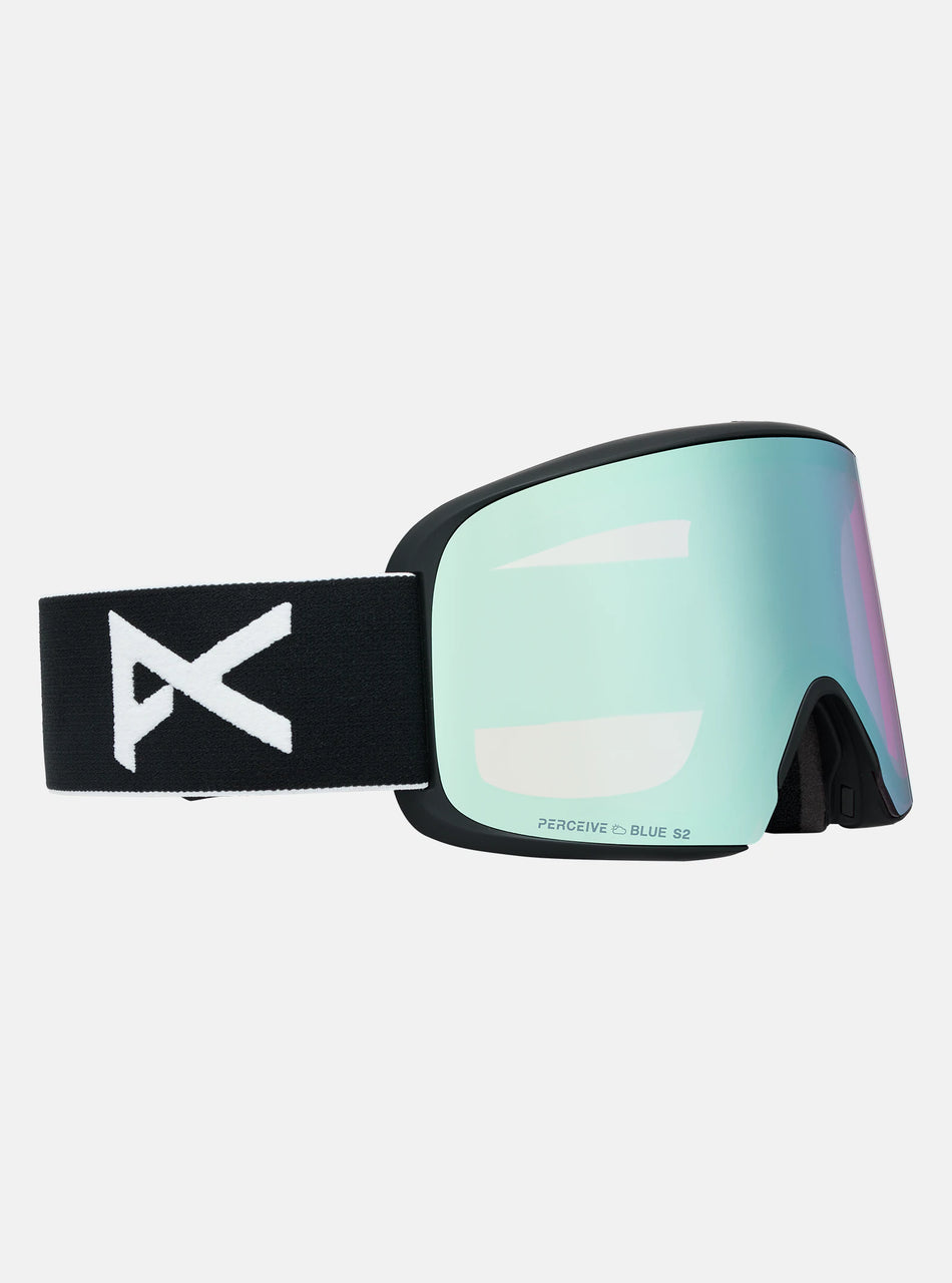 Anon M6 Goggles & MFI Face Mask & Spare Lens - Black / Perceive Variable Blue Lens - Elevation107
