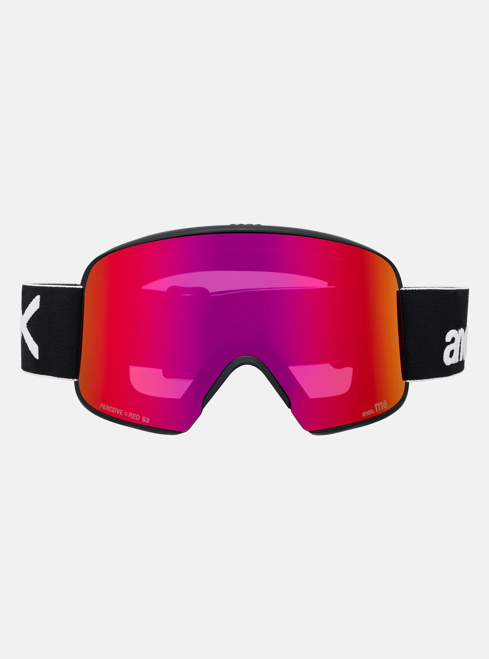 Anon M6 Goggles & MFI Face Mask & Spare Lens - Black / Perceive Sunny Red Lens - Low Bridge Fit - Elevation107