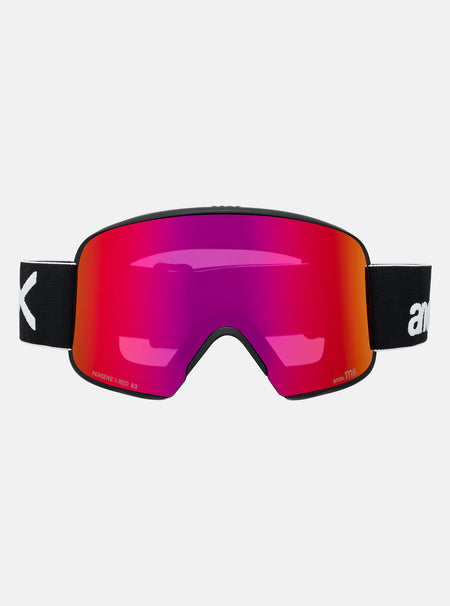 Anon M6 Goggles & MFI Face Mask & Spare Lens - Black / Perceive Sunny Red Lens - Low Bridge Fit - Elevation107