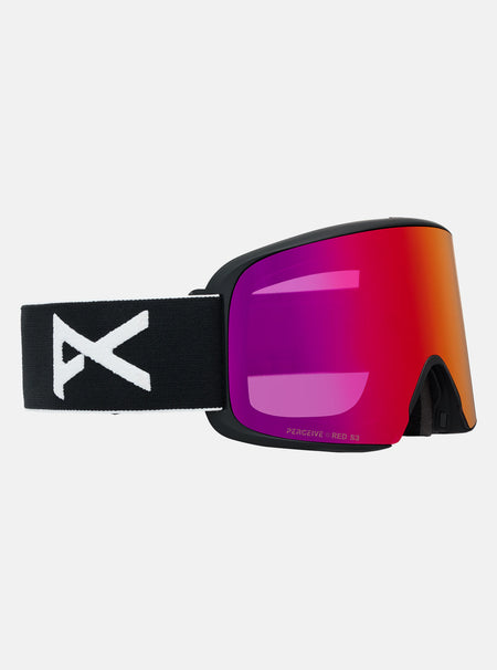 Anon M6 Goggles & MFI Face Mask & Spare Lens - Black / Perceive Sunny Red Lens - Elevation107