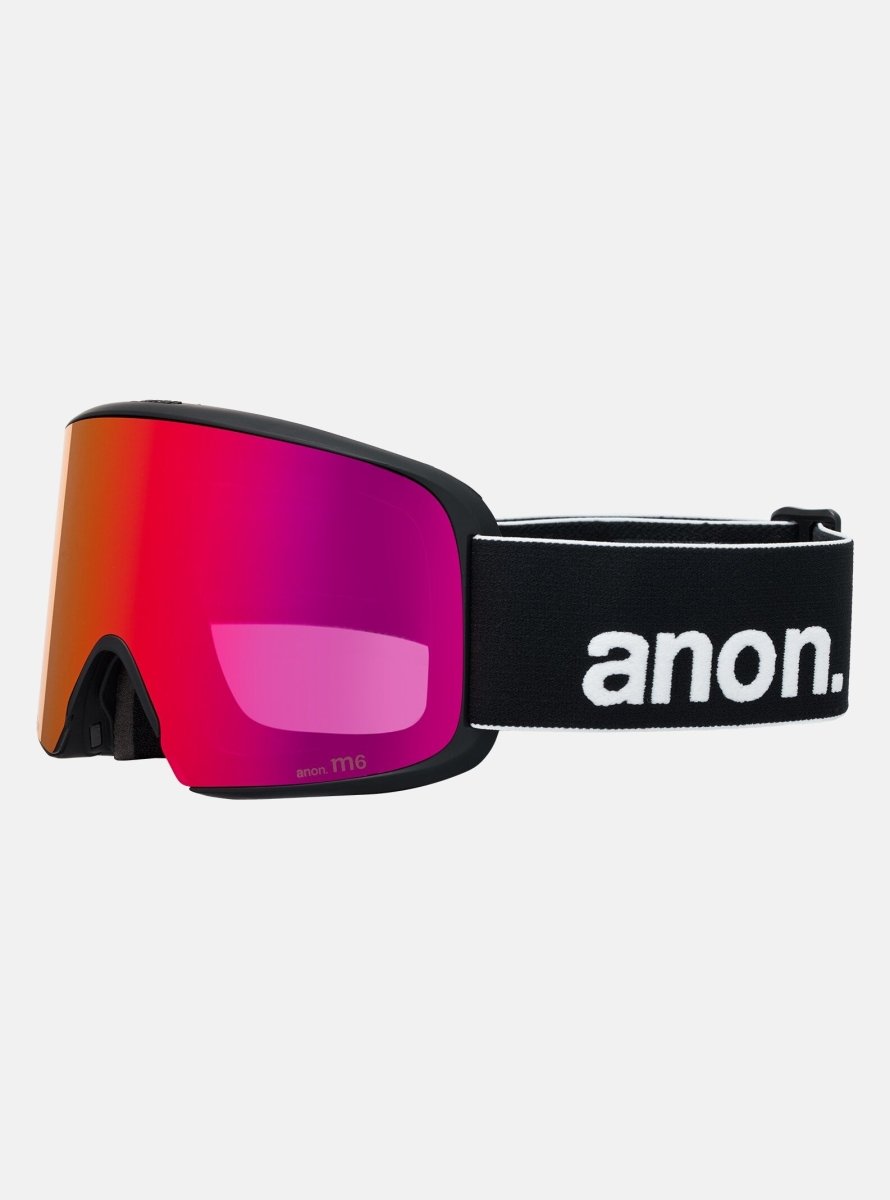 Anon M6 Goggles & MFI Face Mask & Spare Lens - Black / Perceive Sunny Red Lens - Low Bridge Fit - Elevation107
