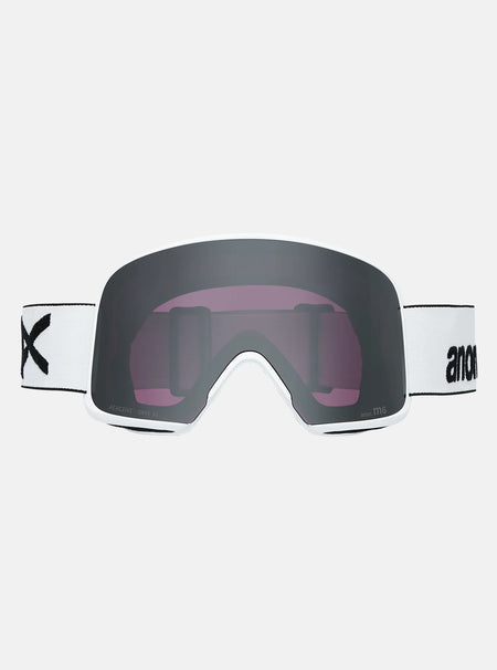 Anon M6 Goggles & MFI Face Mask & Spare Lens - White / Perceive Sunny Onyx Lens - Low Bridge Fit - Elevation107