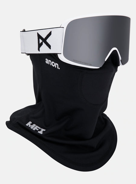 Anon M6 Goggles & MFI Face Mask & Spare Lens - White / Perceive Sunny Onyx Lens - Low Bridge Fit - Elevation107