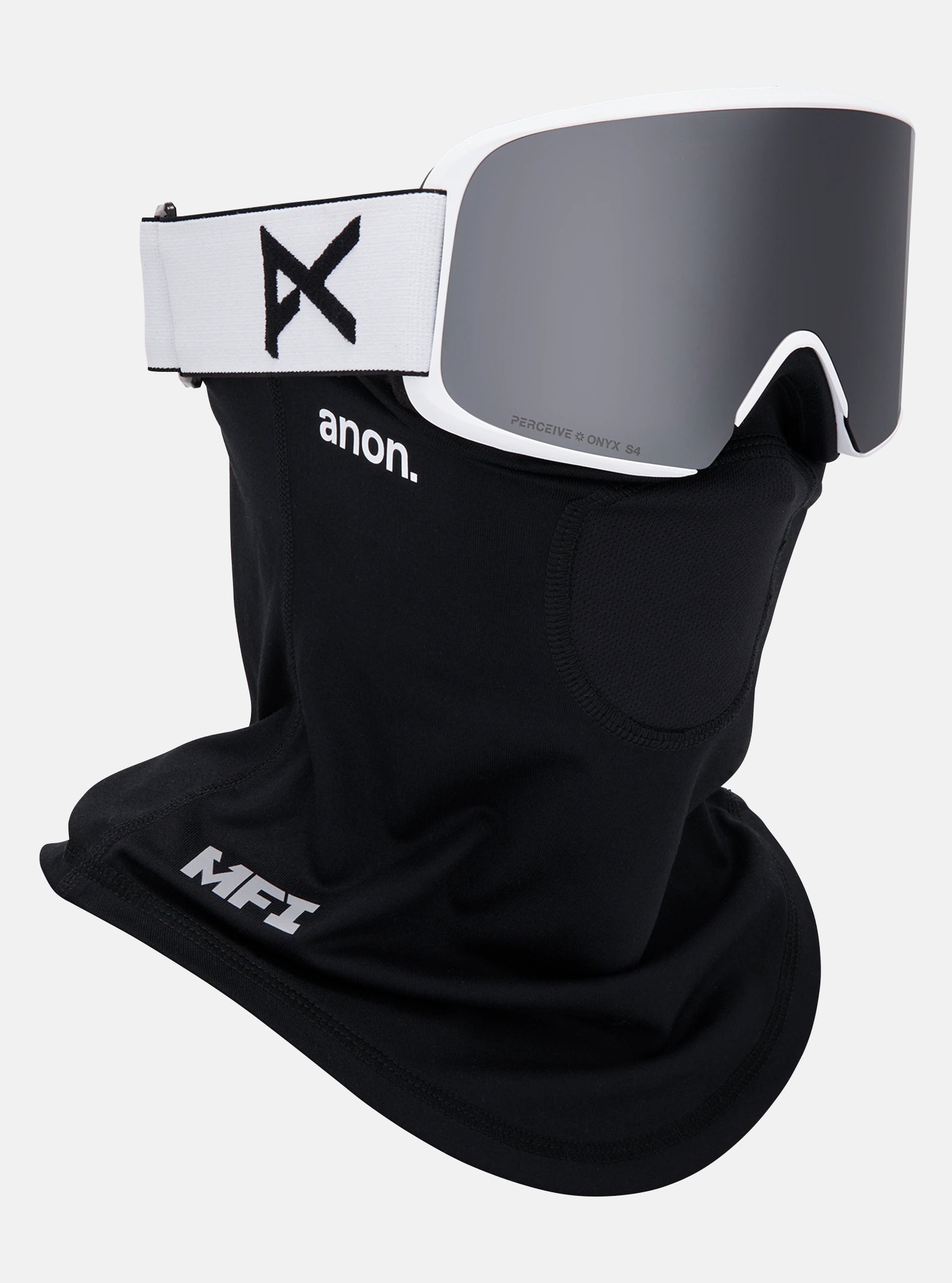 Anon M6 Goggles & MFI Face Mask & Spare Lens - White / Perceive Sunny Onyx Lens - Elevation107