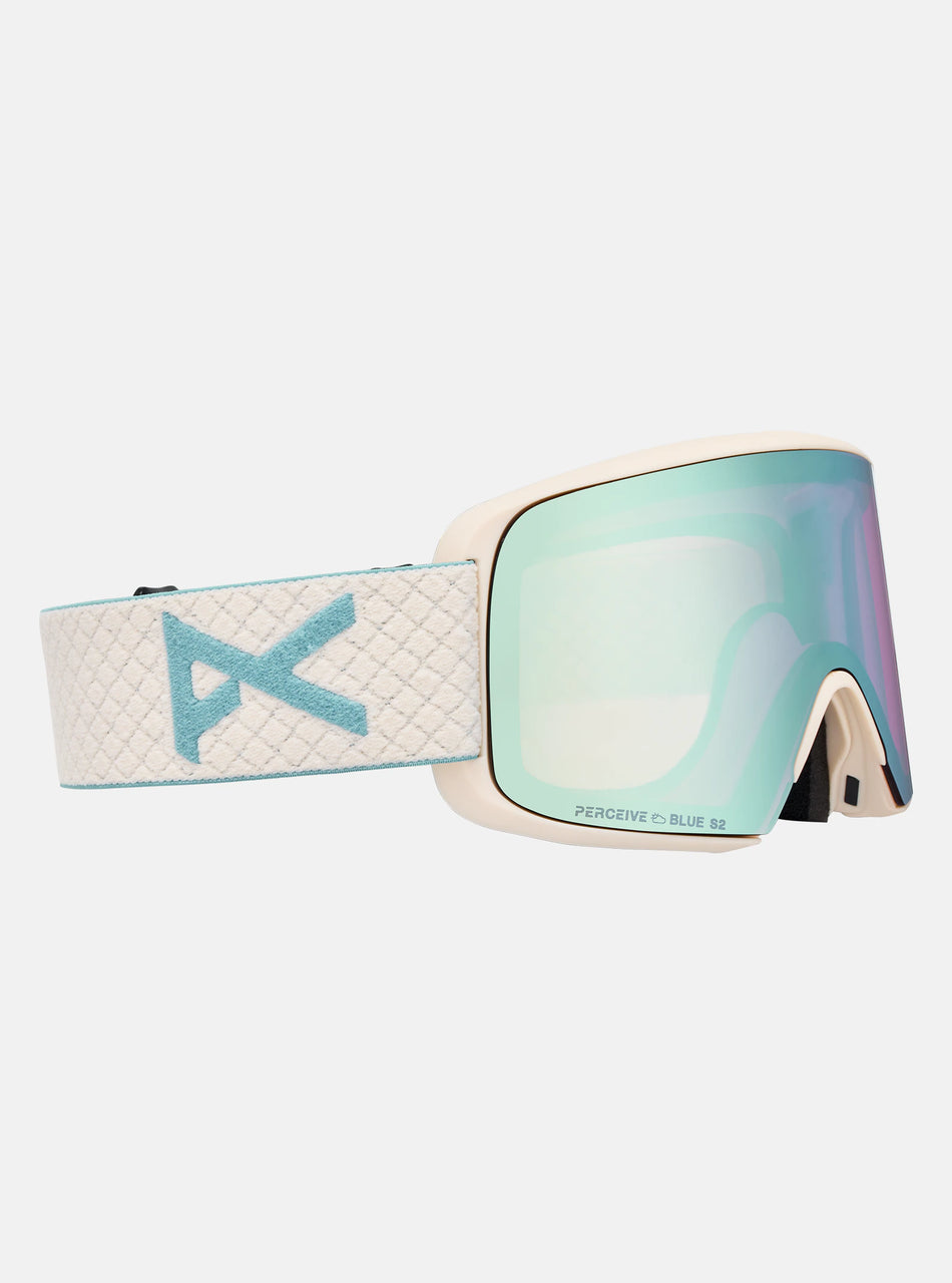Anon M6S Goggles & MFI Face Mask & Spare Lens - Oat / Perceive Variable Blue Lens - Elevation107