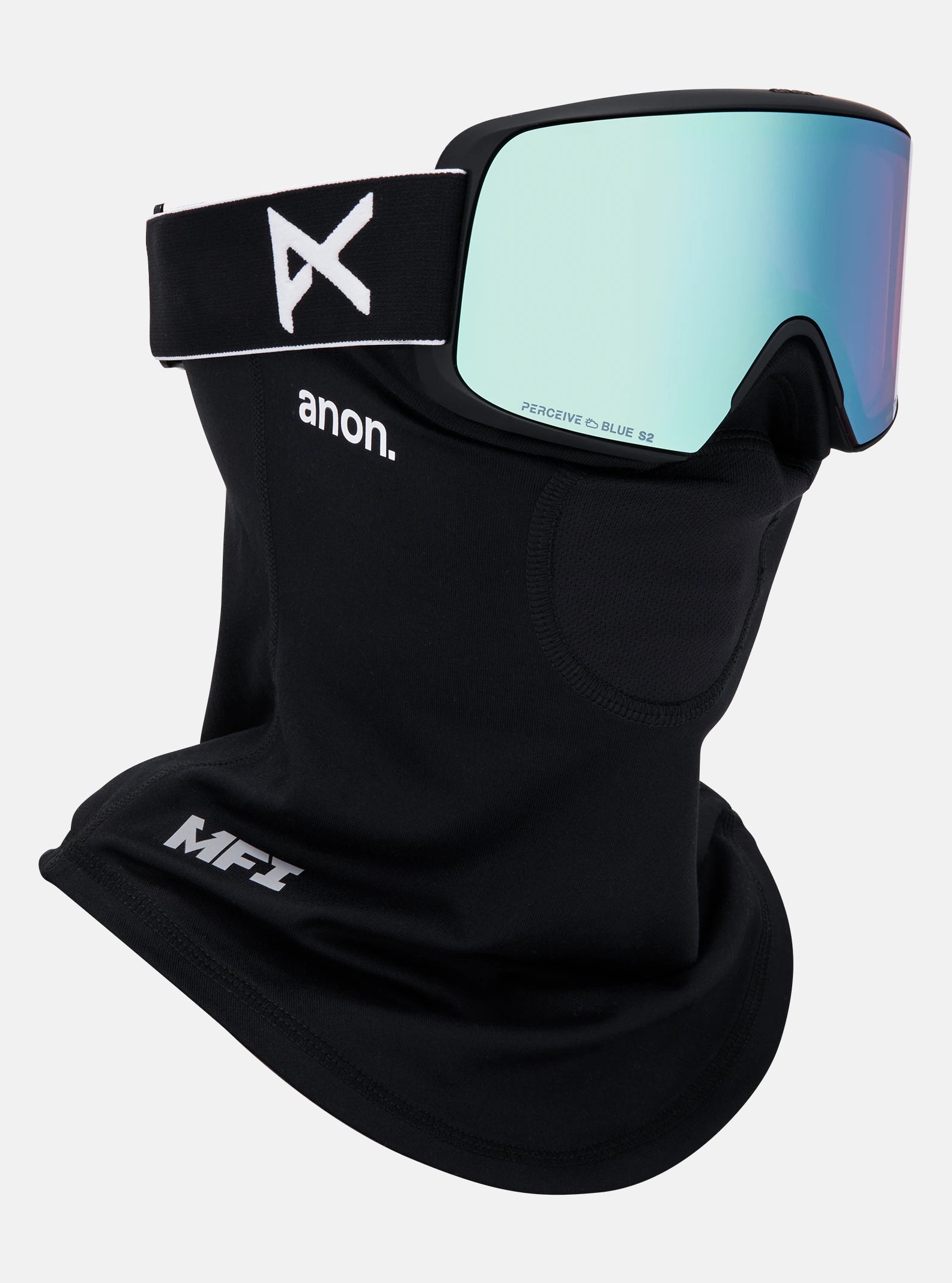 Anon M6S Goggles & MFI Face Mask & Spare Lens - Black / Perceive Variable Blue Lens - Elevation107