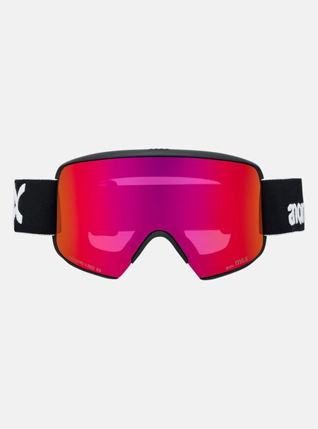 Anon M6S Goggles & MFI Face Mask & Spare Lens - Black / Perceive Sunny Red Lens - Low Bridge Fit - Elevation107