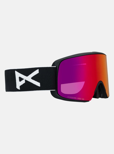 Anon M6S Goggles & MFI Face Mask & Spare Lens - Black / Perceive Sunny Red Lens - Elevation107
