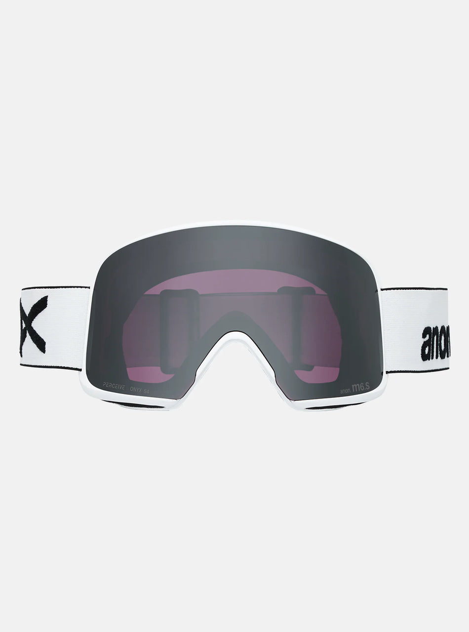 Anon M6S Goggles & MFI Face Mask & Spare Lens - White / Perceive Sunny Onyx Lens - Low Bridge Fit - Elevation107