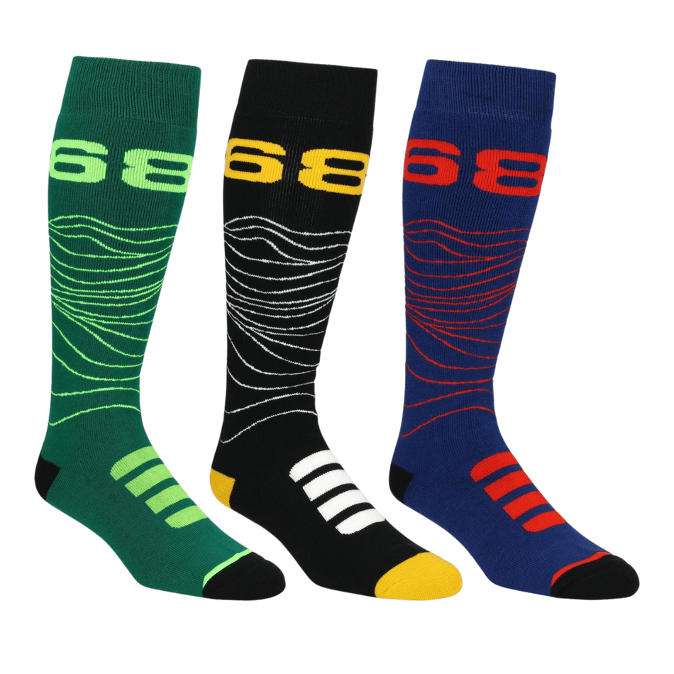 686 Topo Socks 3 Pack 2026 Assorted - Elevation107