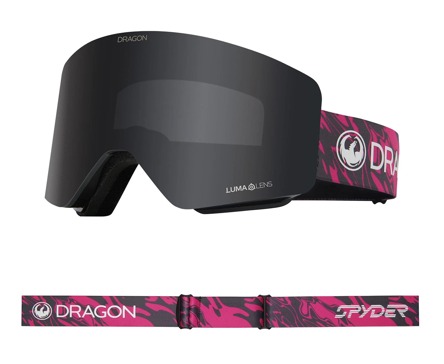 Dragon R1 OTG Snow Goggles Low Bridge Watermelon / Lumalens Dark Smoke + Lumalens Light Rose - Elevation107