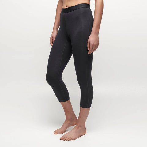 Le Bent Womens Core Midweight 3/4 Bottom Base Layer Dark Cloud