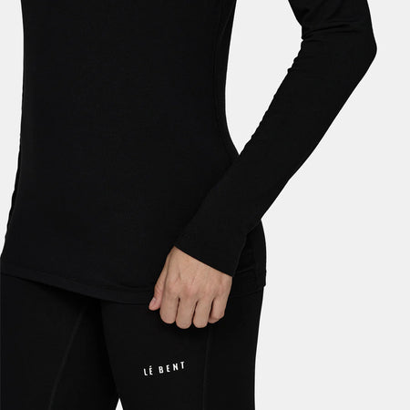 Le Bent Midweight Crew Womens Base Layer Black - Elevation107