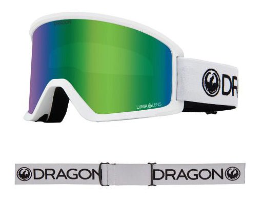 Dragon DX3 OTG Snow Goggles Low Bridge White / Lumalens Green Ion - Elevation107