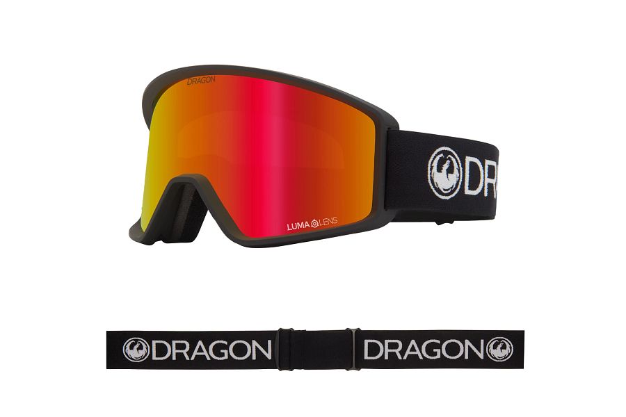 Dragon DXT OTG Snow Goggles Low Bridge Black / Lumalens Black Red Ion - Elevation107
