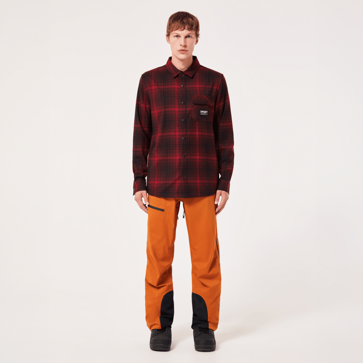 Oakley Butter Flannel Shirt Mens 2025 Black / Greenache Check - Elevation107