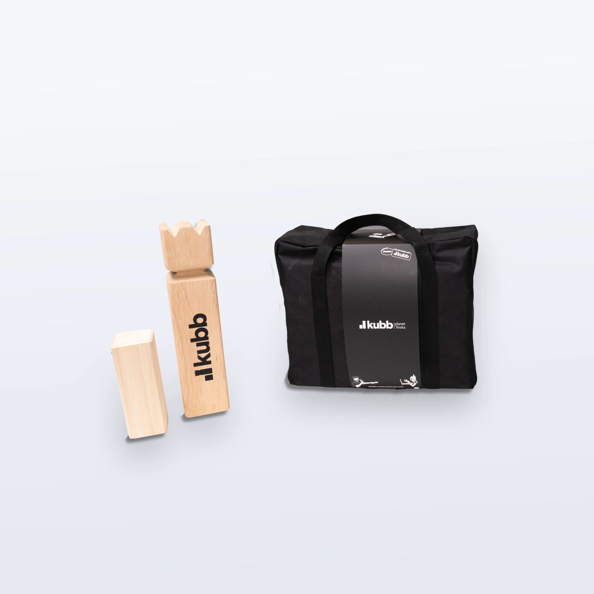 Planet Finska Kubb Original in Travel Bag Black, Natural Crown - Elevation107