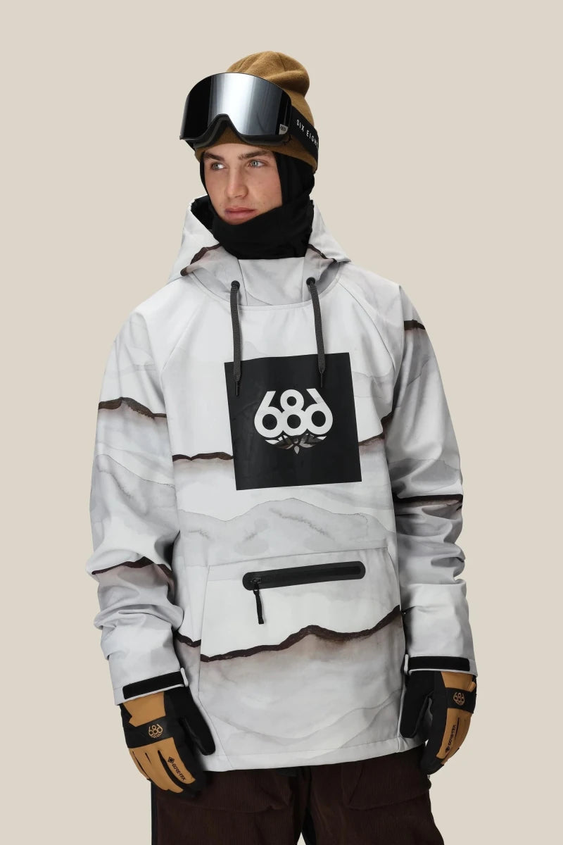 686 Waterproof Hoodie 2026 Smoke Mountain Print - Elevation107