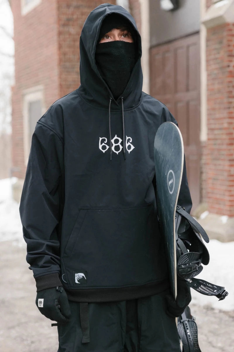 686 Waterproof Hoodie 2026 Black Print - Elevation107