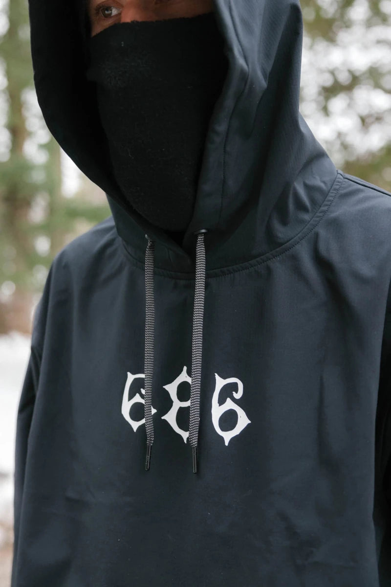 686 Waterproof Hoodie 2026 Black Print - Elevation107