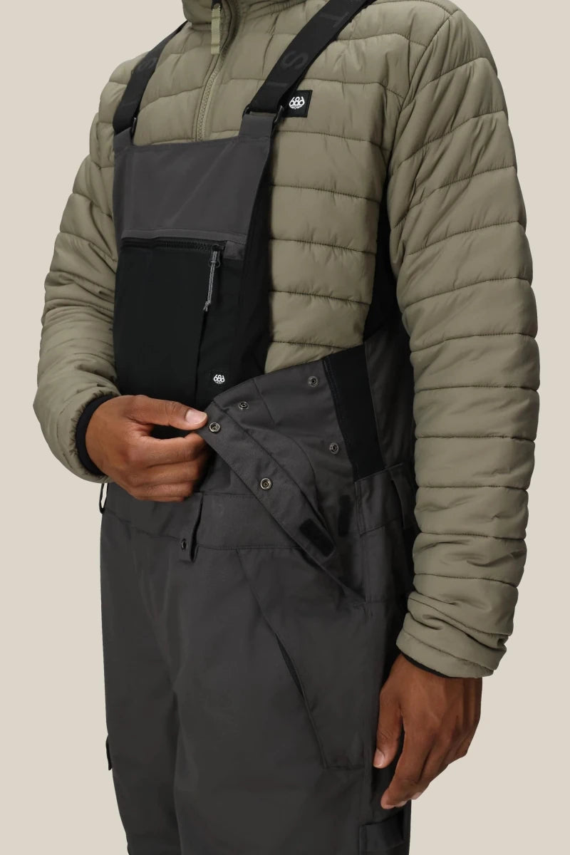 689 Hot Lap Insulated Bib Pants Mens 2026 Charcoal Colourblock - Elevation107
