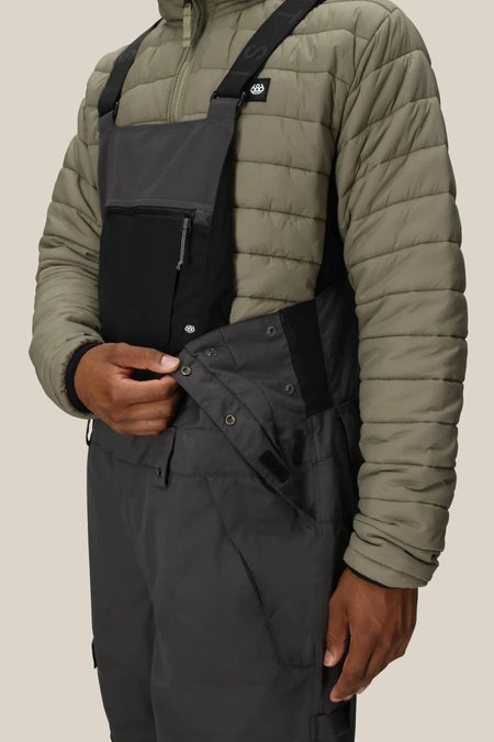 689 Hot Lap Insulated Bib Pants Mens 2026 Charcoal Colourblock - Elevation107