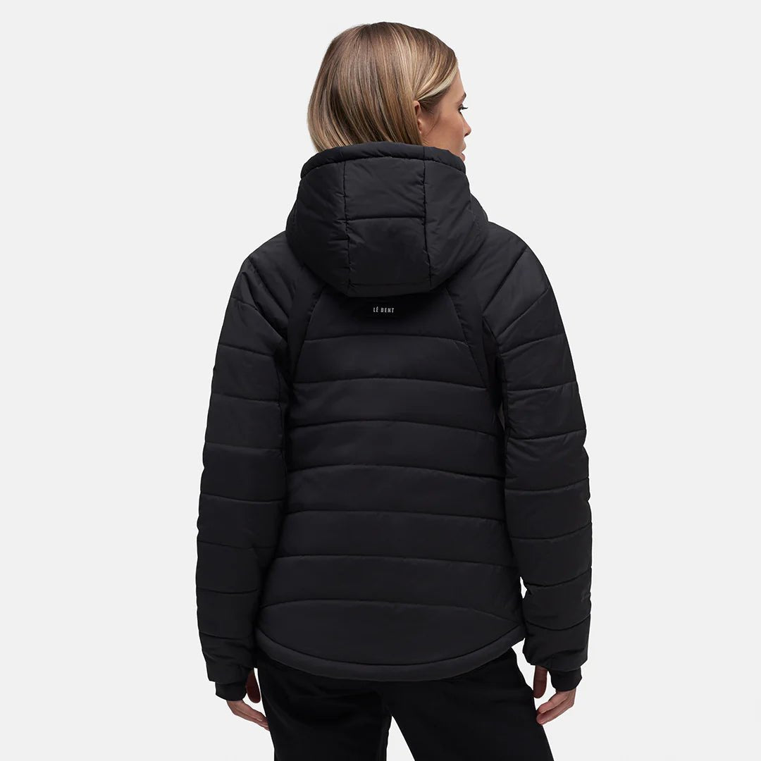 Le Bent Genepi Wool Insulated Hooded Jacket Womens Black - Elevation107