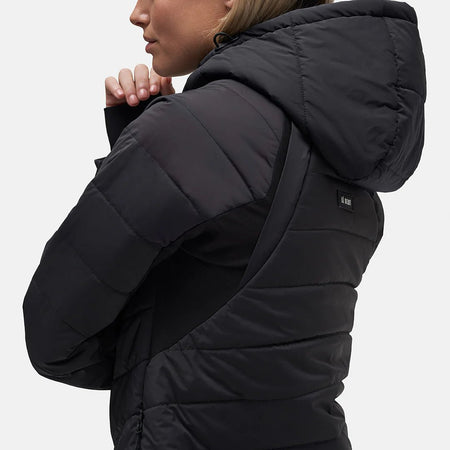 Le Bent Genepi Wool Insulated Hooded Jacket Womens Black - Elevation107
