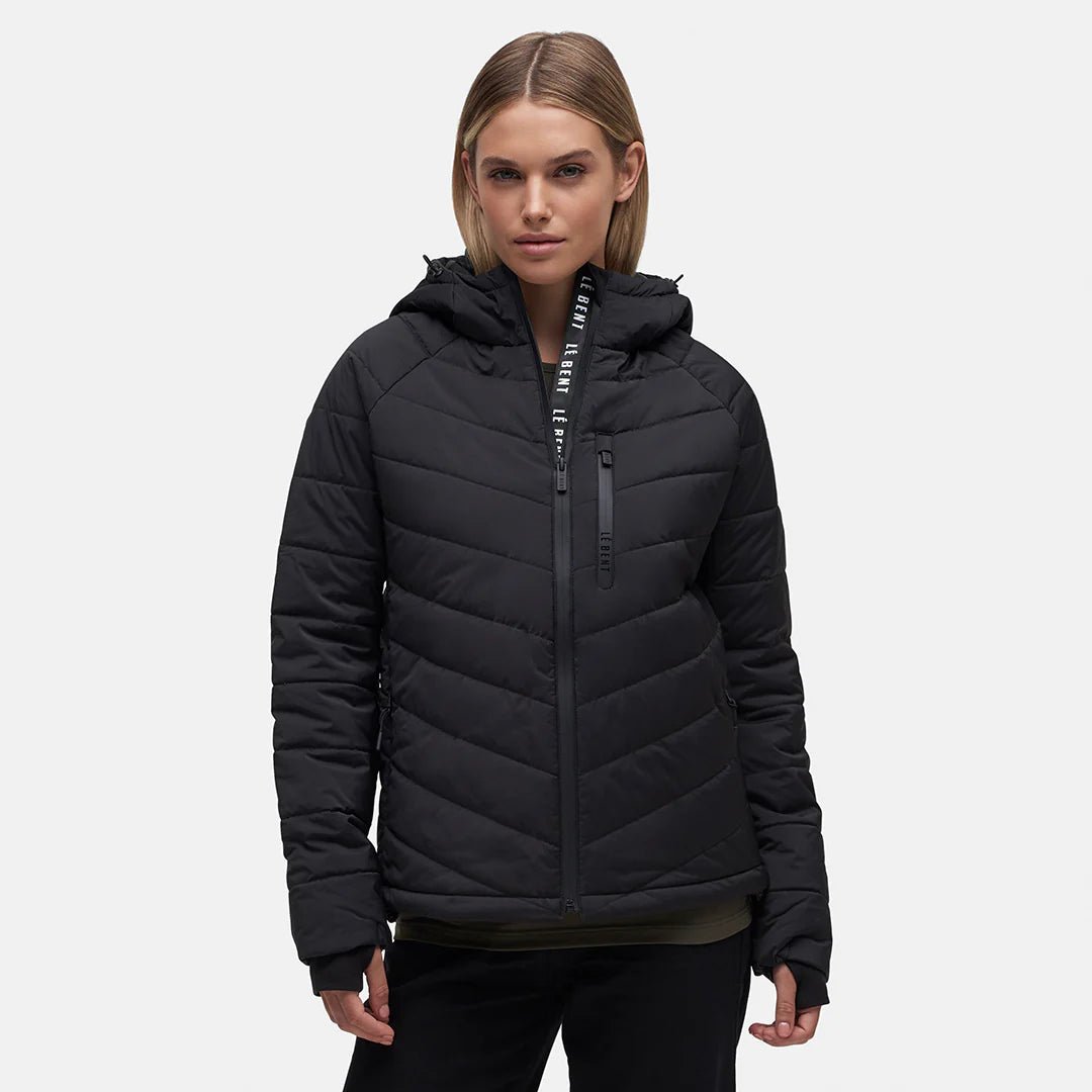 Le Bent Genepi Wool Insulated Hooded Jacket Womens Black - Elevation107