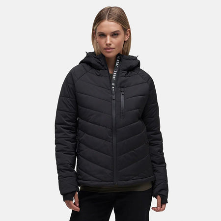 Le Bent Genepi Wool Insulated Hooded Jacket Womens Black - Elevation107