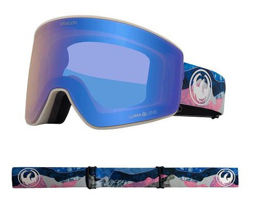 Dragon PXV2 Snow Goggles Low Bridge Mountain Bliss / Lumalens Flash Blue + Lumalens Dark Smoke - Elevation107