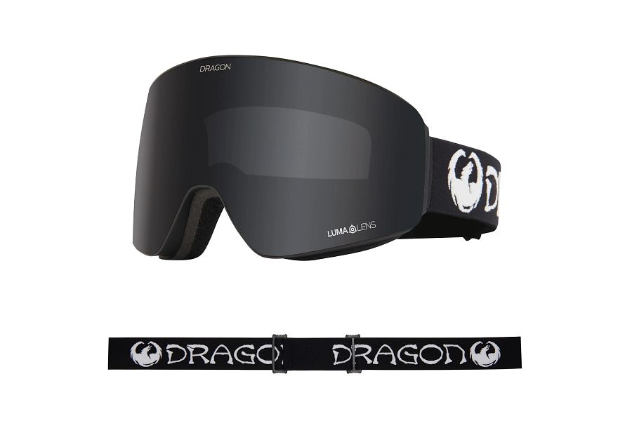 Dragon PXV Snow Goggles Classic Black / Lumalens Dark Smoke + Lumalens Light Rose - Elevation107