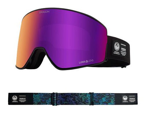 Dragon PXV2 Snow Goggles Low Bridge Black Pearl / Lumalens Purple Ion + Lumalens Amber - Elevation107