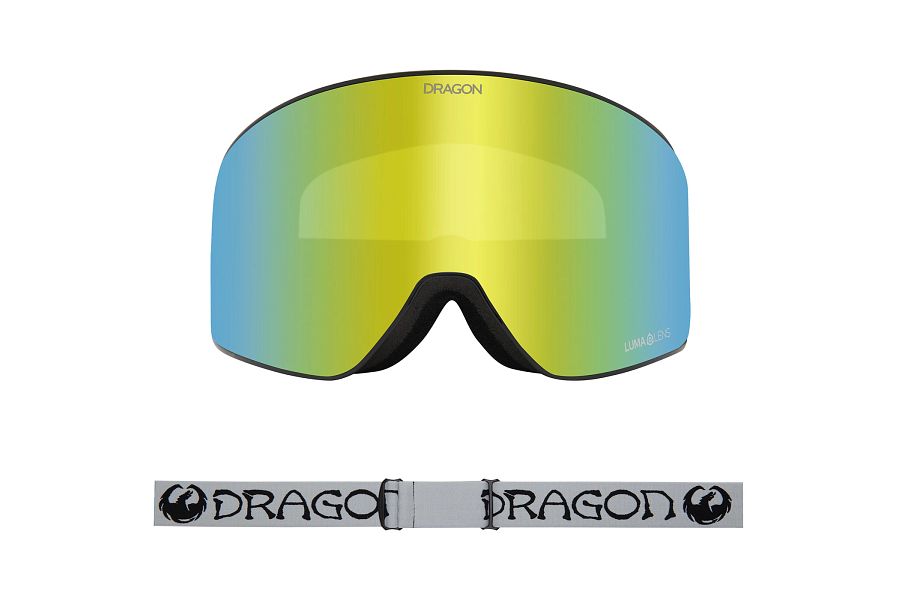 Dragon PXV2 Snow Goggles Low Bridge Classic Grey / Lumalens Gold Ion + Lumalens Amber - Elevation107