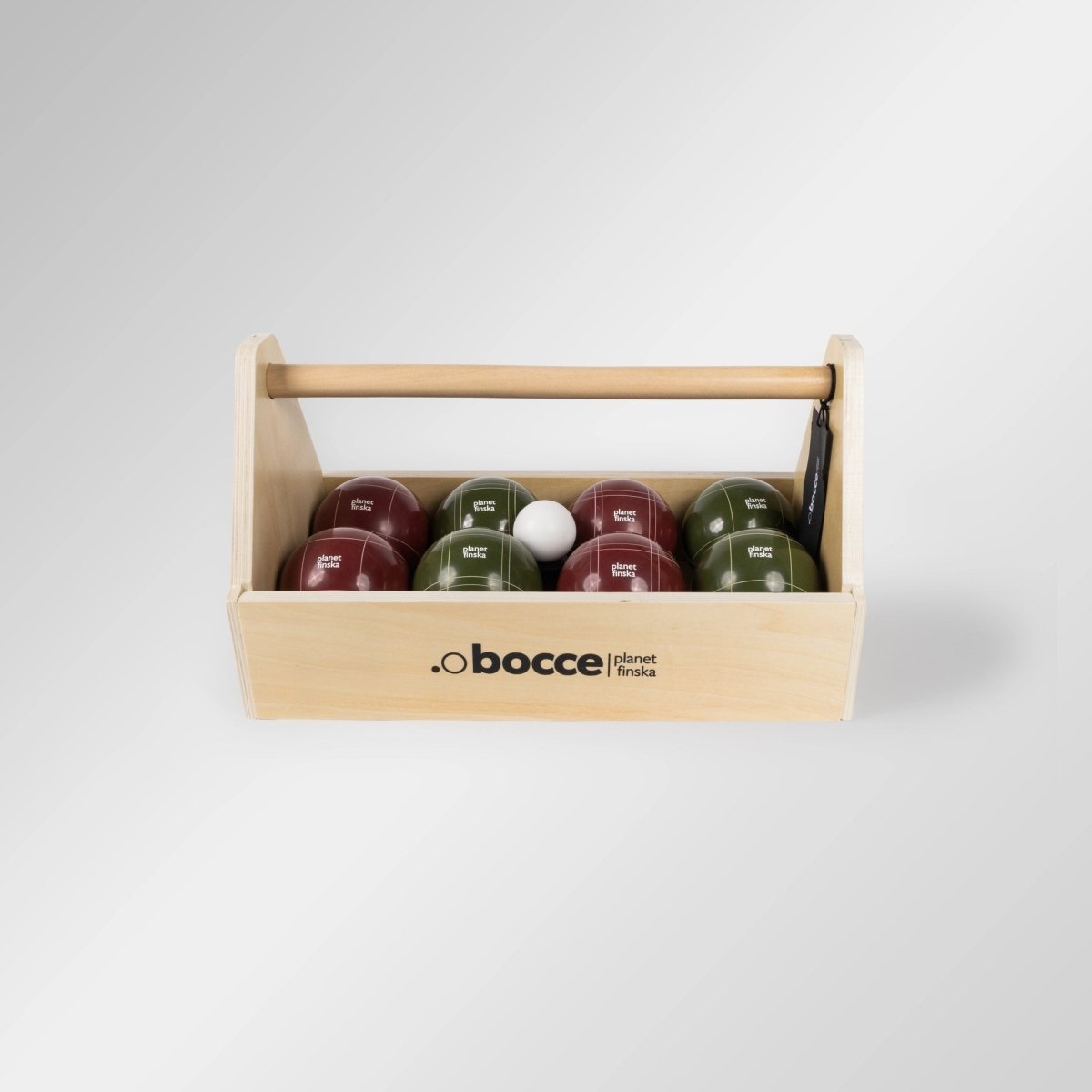 Planet Finska Premium Bocce in Tool Box - Terra Red / Moss Green - Elevation107