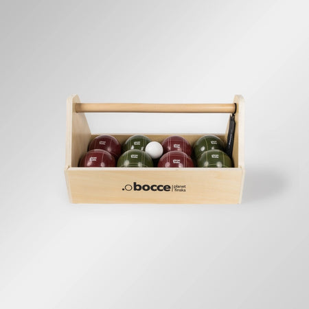 Planet Finska Premium Bocce in Tool Box - Terra Red / Moss Green - Elevation107
