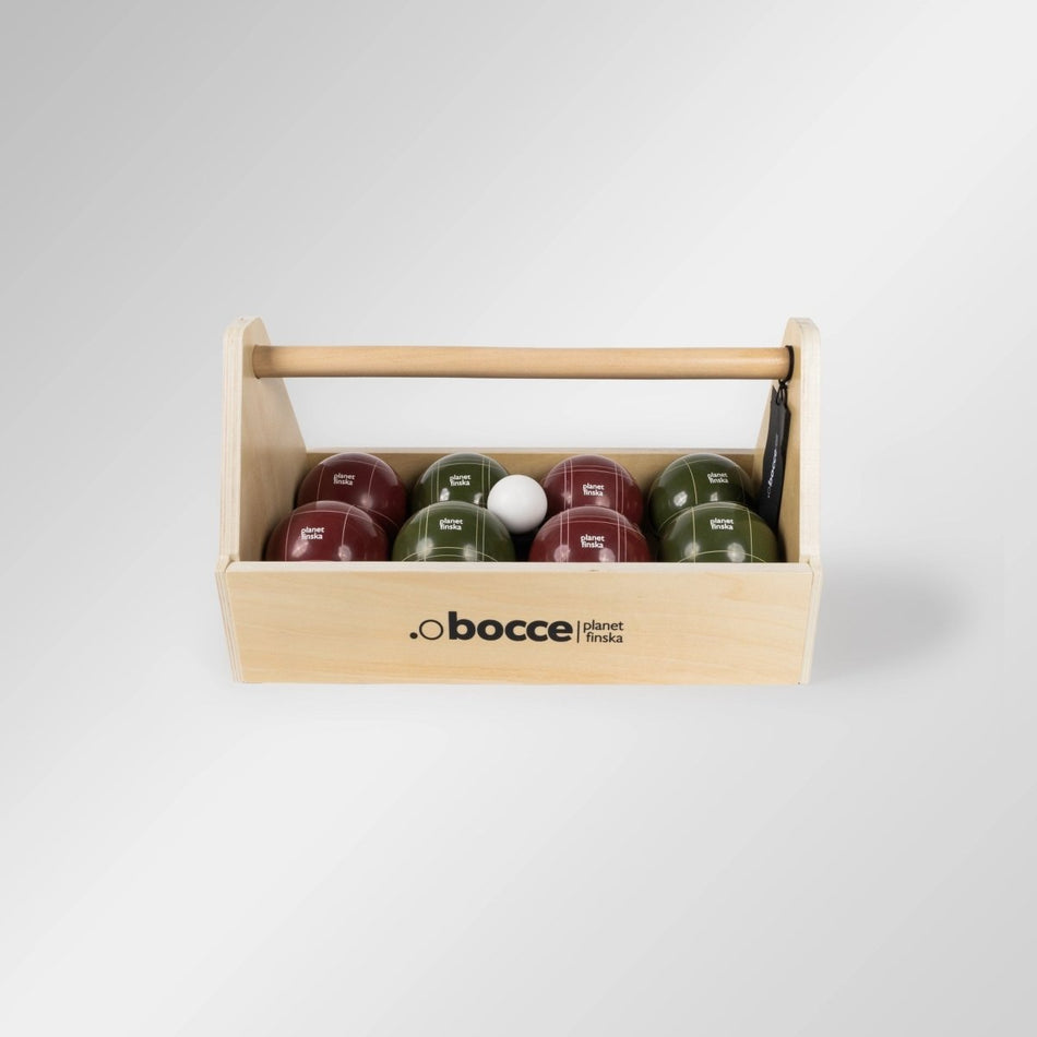 Planet Finska Premium Bocce in Tool Box - Terra Red / Moss Green - Elevation107